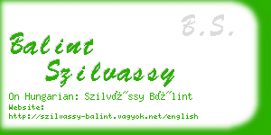balint szilvassy business card